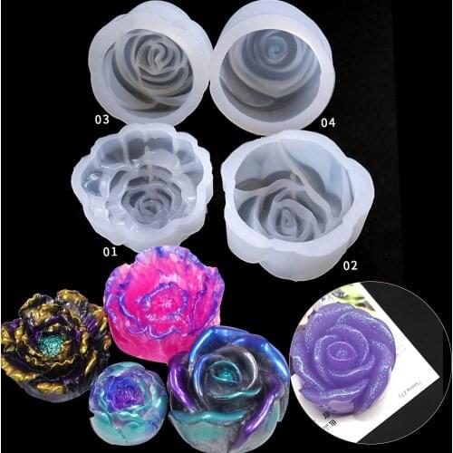 1pc Silicone Mold Flower Rose Mirror Craft DIY Pendant Jewelry Decor Making Epoxy Resin Valentines Day Rose Epoxy Jewelry Mold