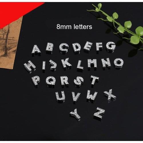 DIY Silver Color Rhinestone Words English Letter for Choker Necklace Collar Bracelet Keychains