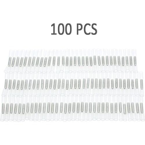 100PCS 26 - 24 AWG Car Insulated Heat Shrink Butting Connector Waterproof Sleeving Wire Electrical Crimp Terminal Connect Tube