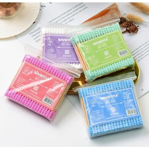 100Pcs Cosmetic Makeup Cotton Swab Stick Double Head Ear Buds Cleaning Tools New