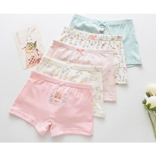 5Pcs/lot Girls Boys Cotton Boxer Briefs Girl Panties Boys Boxer Shorts Childrens Panties Kids Underwear For 2-14 Years BU047