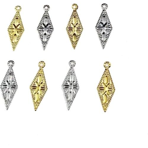 50 pcs/lot Metal Filigree Flowers Slice Charms base Setting Jewelry DIY Components Findings 08229