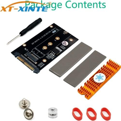 XT-XINTE Upgrade M.2 SSD M Key to U.2 SFF-8639 Adapter Card PCI-E U2 to M2 w Cooling Heatsink for NVME SSD 2230/2242/2260/2280