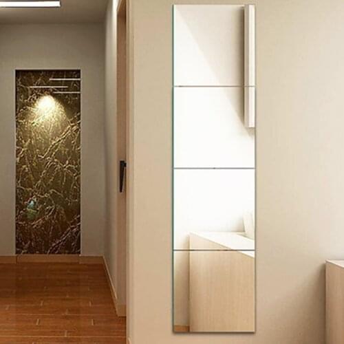 1Pc Acrylic Mirror Wall Stickers Self-adhesive Bathroom Mirror Waterproof Stickets Wall Makeup Full Length Standing Mirror Decor