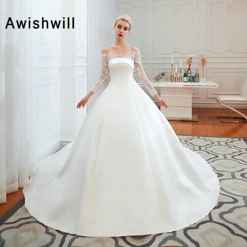Атласные свадебные платья Awishwill China At AliExpress