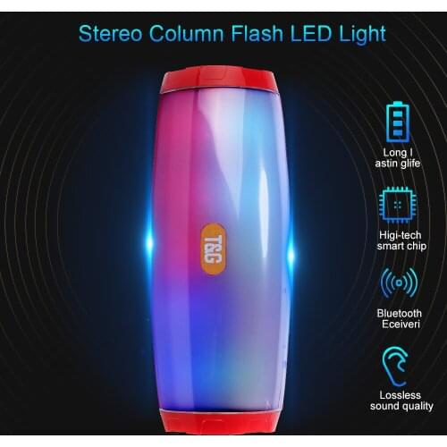 2020 TG165C Wireless Bluetooth Speaker LED Colorful Portable Double Horn Stereo Soundbar Subwoofer with Mic FM Radio TF Card