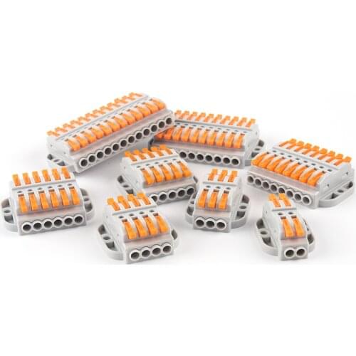 Fast compact wire connector SPL-2/3 universal conductor push-in type 222 223 home terminal block with fixing hole