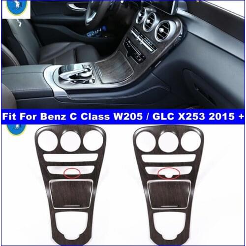 Center Control Gear Shift / Water Cup Holder Decoration Panel Cover Trim For Mercedes Benz C CLASS W205 GLC X253 2015 - 2021 ABS