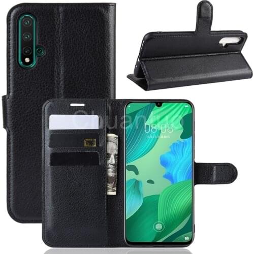 Book Style PU Leather Case Cover for Huawei Nova 5 Flip Wallet Phone Bags Cases with Stand for Huawei Nova 5 Pro
