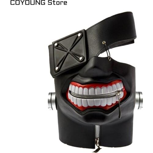 COYOUNG Tokyo Ghoul Kaneki Ken Latex Mask Halloween Party Cosplay Prop Anime Costume Accessory Adjustable One Size Fits Most
