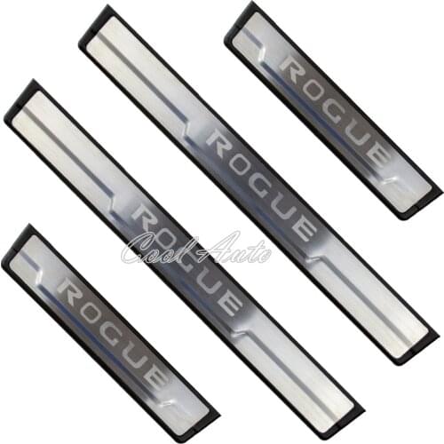 For Nissan Rogue X-Trail Accessories 2021 2022 Stainless Car Door Sill Kick Scuff Plate Protector Trim Cover Pedal Guard Styling