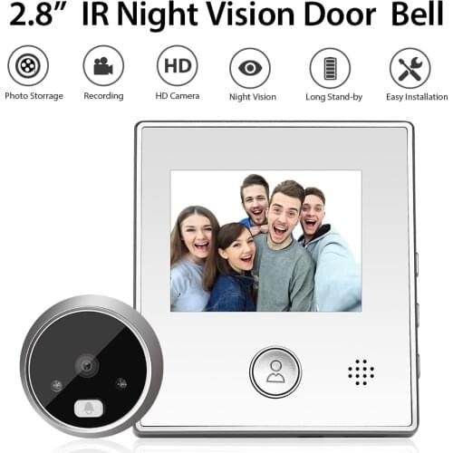 2.8 inch LCD Color Screen Digital Doorbell 120 Degree Door Eye Electronic Peephole Door Camera Viewer Smart Door Bell