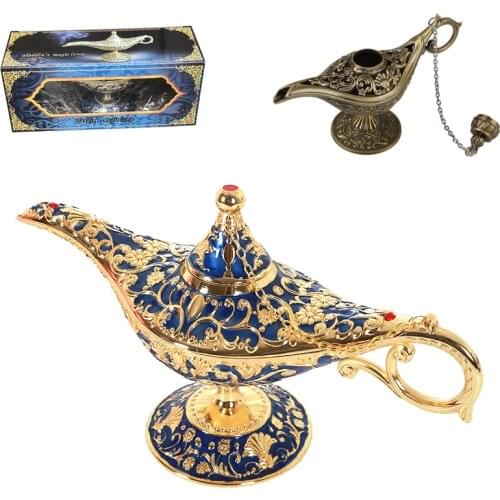European Wishing Lamp Aladdin Home Decore Miniature Figurines European Vintage Russian Magic Lamp Desk Metal Decorations Crafts