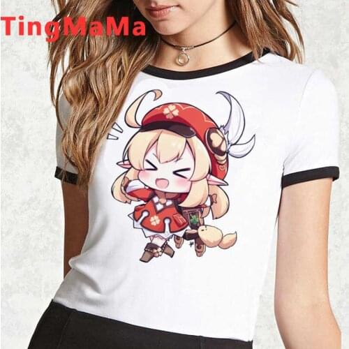 Genshin Impact Keqing tshirt men plus size white t shirt kawaii clothes ulzzang tumblr