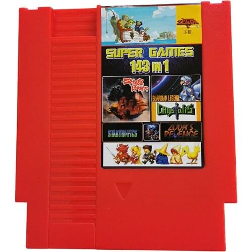 143 IN 1 Game Cartridge Classic Games For 72 Pin NTSC and PAL Game Console Red