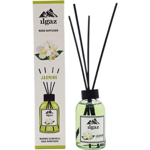Ilgaz Jasmine flower Room Fragrance 110 Ml Sakinleştirici Effective Jasmine Bamboo Striped Room Perfume