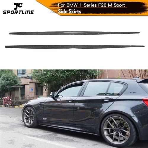 Carbon Fiber Car Body Kit Side Skirt Extension Lips Aprons for BMW 1 Series F20 M Sport 2016 2017 2018