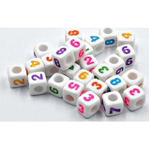 7*7mm Cubic Square 100Pcs Letter Beads Random Mixed Acrylic Alphabet beads Heart For DIY Bracelet Necklace Accessories