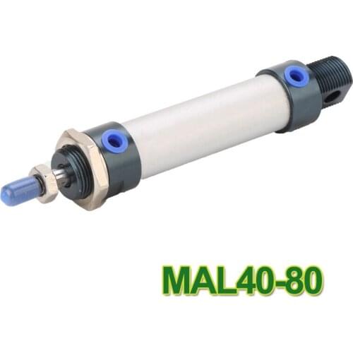 MAL40-80 High quality double acting pneumatic small cylinders aluminum alloy 40mm bore 80mm stroke mini air cylinder