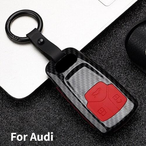 Carbon fiber ABS Matte Car Key Cover Case Shell For Audi A6 A5 Q7 S4 S5 A4 B9 Q7 A4L 4m TT TTS RS 8S 2016 2017 2018 Accessories