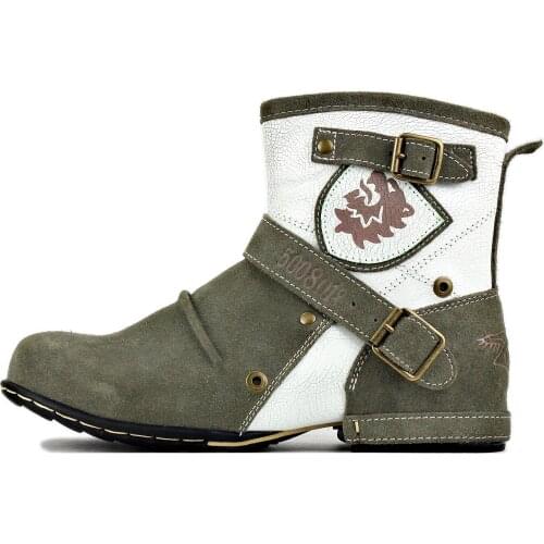 2021 OTTO ZONE New England Western Boots Genuine Leather Mens Motorcycle Boots Ankle Boots Mens Casual Boots 5008-1-K