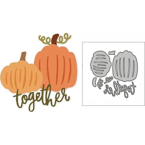 New Halloween Pumpkin Together Word 2020 Metal Cutting Dies for DIY Scrapbooking and Card Making Decor Embossing Craft No Stamps