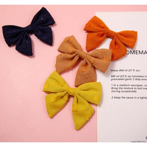 30pc/lot New Cotton Bows Nylon Baby Headband,Solid Hair Bow Nylon Headband or Hair Clip for Kid Girls Headwear Children Hairpins