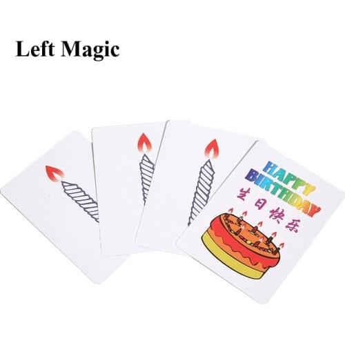 Happy Birthday Cards Group Prediction Magic Tricks Props Magic Cards Kids Magic Gift For Children Wholesale