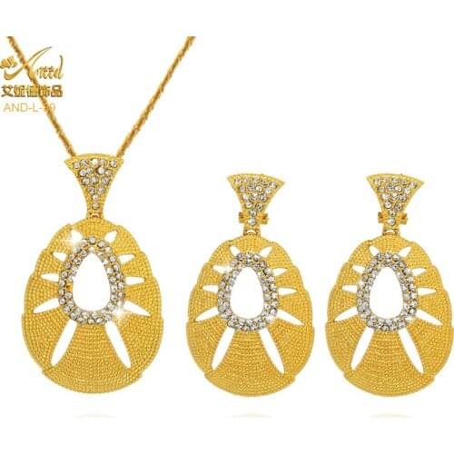 Necklace Sets Opal Jewelry Girl Lot Pendant Dubai Earrings For Women 2020 Jewellery Gold African Hawaiian Bridal Three-Piece