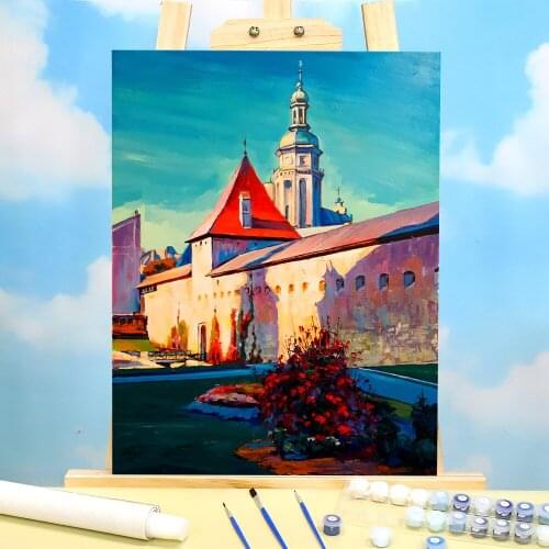 Landscape Lviv Paint By Numbers Set Acrylic Paints 50*70 Canvas Painting Wall Paintings Crafts For Adults Wall Wholesale
