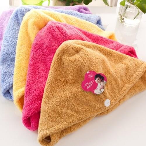 Women Bathroom Super Absorbent Quick-drying Microfiber Bath Towel Hair Dry Cap Salon Towel 25x65cm