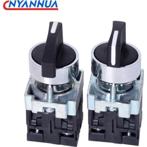 XB2 Rotary Switch 2/3 Position Self Locking / Self Resetting Selector Knob Switch 1NO/2NO/1NO1NC BD21 BD33 BD22 BD25 BD45 BD53