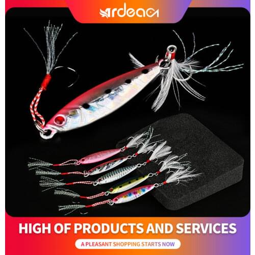 Ardea Metal Jigs Bait 1Pcs 21g Micro Jigging Trolling Wobbler Spoon Fishing Lure Artificial With Feathers And Hooks Pike Tackles