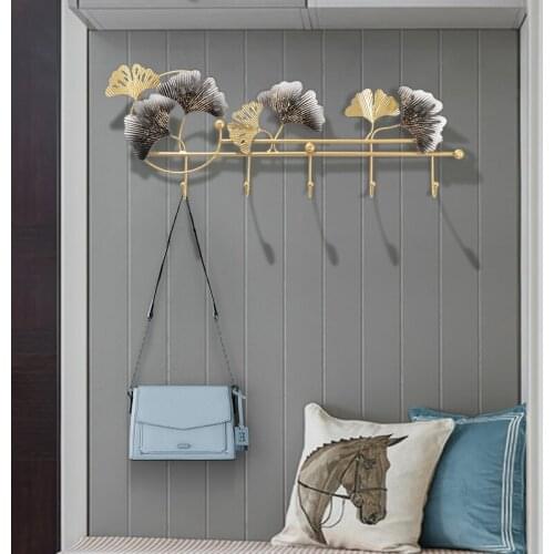 Modern Light Luxury Door Rear Porch Creative Hook Coat Hat Key Rack Wall Aisle Storage Wall Shelf Decoration