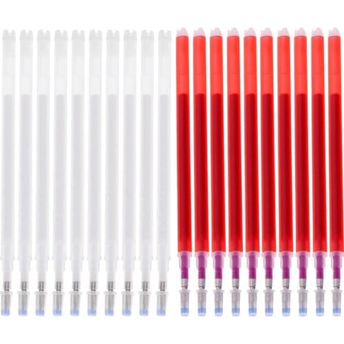 20 Pieces High Temperature Disappearing Refill Pen Heat Erase Pen Fabric Markers Sewing Tools Red/White