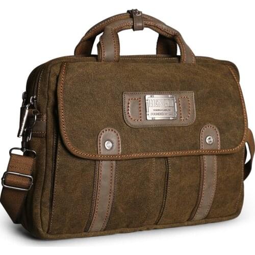 Ruil Vintage Canvas Briefcase Multifunction Men Messenger Bags Large Shoulder Leisure Travel Handbag Crossbody Bag