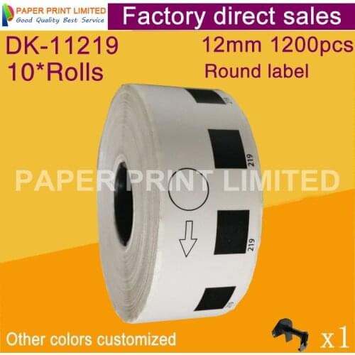 10 Refill Rolls Compatible DK-11219 Label Diameter 12mm Round 1000Pcs Compatible for Brother Printer QL-570/700/710/720 DK-1219