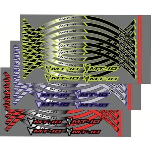 12 Strips Motorcycle Wheel Reflective Sticker Rim Stripe outer Rim Personality Applique For YAMAHA MT-10 MT10 logo mt-10