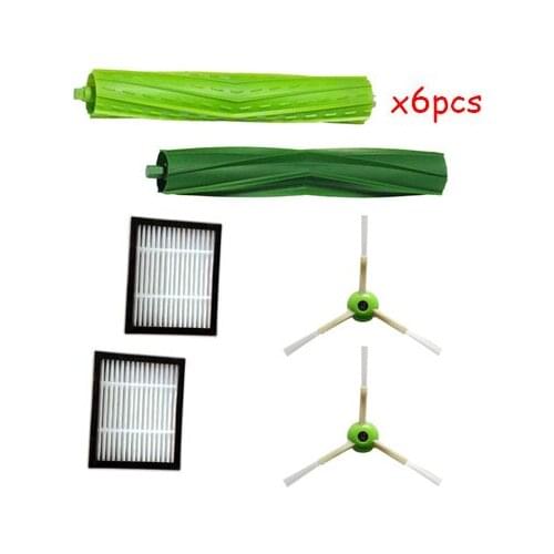 2*Hepa Filter + 2*Side Brush + 2* Brush Roll for iRobot Roomba i7 E5 E6 I Series Robot Vacuum Cleaner Replacement Spare Parts