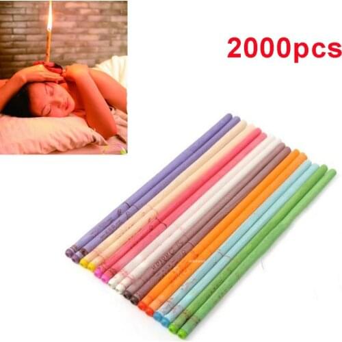 2000pcs(1000pair) Natural Coning Beewax Ear Candling Thermo-Auricular Therapy Straight Style Fragrance For Ear Care Candles