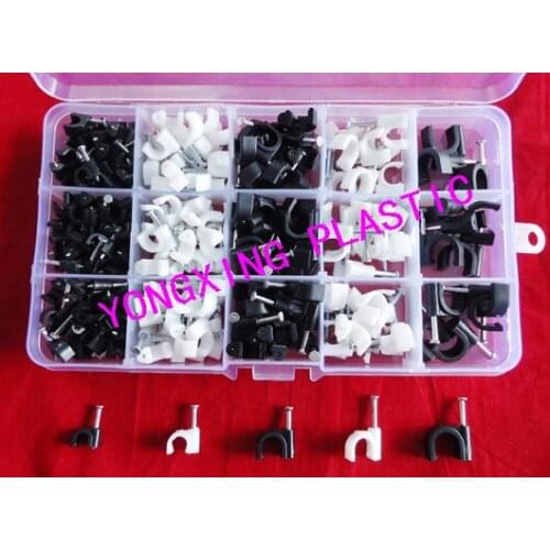 240piece/box circle nail cable clips 5mm,6mm,7mm,8mm,10mm mix in box fix the cable