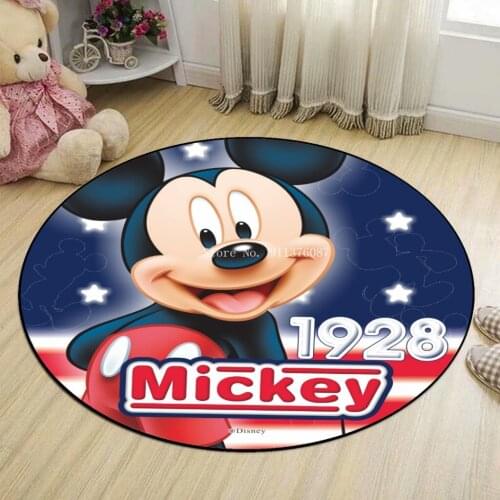 3D Mickey Minnie Round Kids Play Mat Bedroom Rugs Children Room Decorative Play Mat Area Rug Non-slip Carpets for Living Room