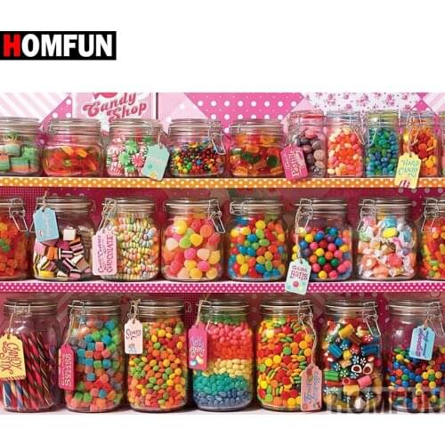 HOMFUN Full Square/Round Drill 5D DIY Diamond Painting "candy" Embroidery Cross Stitch 5D Home Decor A09228