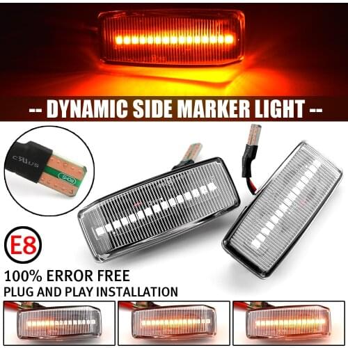 2Pcs Car Side Marker Lights For Mercedes-Benz S-Klasse W/C 126 LED Dynamic Turn Signal For 190 W201 C-Klasse W202 E-Klasse W124