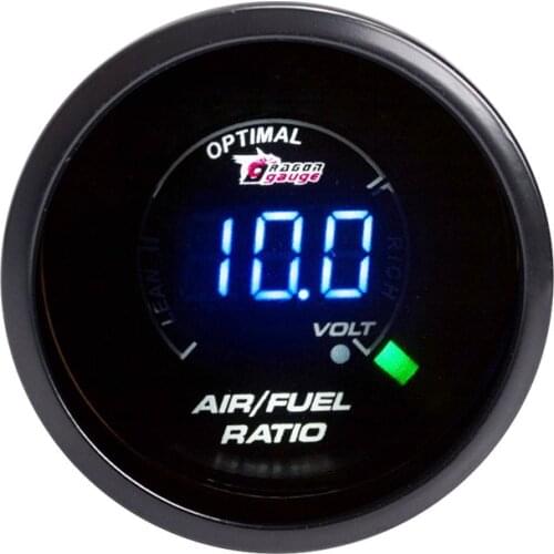 2'' 52MM Auto Car Air Fuel Ratio Gauge Motor AFR Racing Meter Monitor LED Digital Display 12V Smoke Lens Auto Replacement Parts