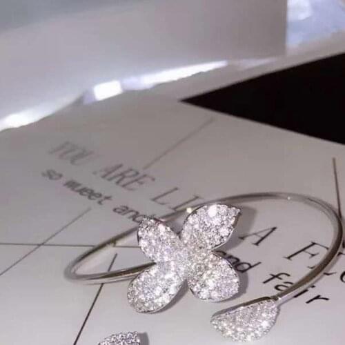 Be 8 Brand New Design Luxury Super Shiny Flower Leaf AAA Cubic Zirconia Women Bracelet Bangle Fashion Jewelry B105