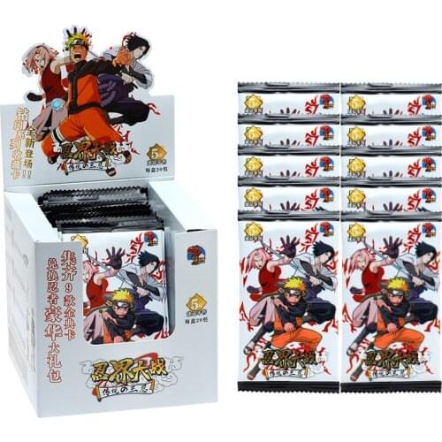 Narutoes Deluxe Edition Hero Paper Card Bronzing Barrage Flash Games Anime Character Collection Kids Gift Playing Toy