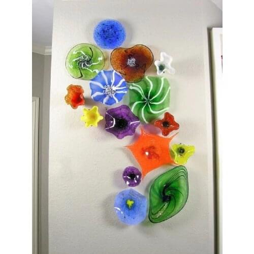 Decorative Murano Handmade Glass Plates Modern Art Hanging Blown Glass Plate Wall Decoration