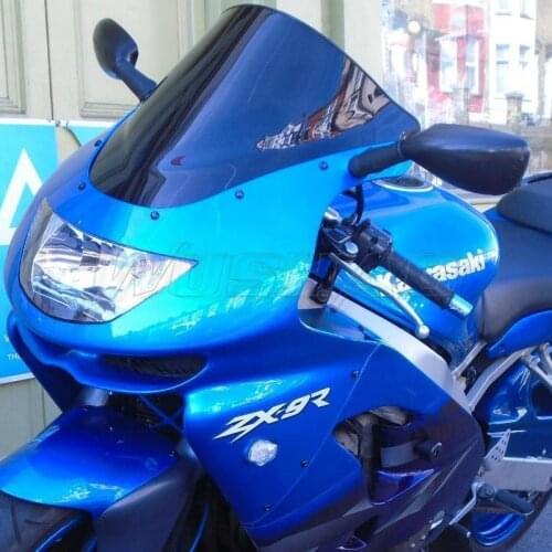 Motorcycle Double Bubble Windshield WindScreen Screen For 1998 1999 Kawasaki Ninja ZX-9R ZX9R ZX 9R ZX900C 900 C Black Iridium