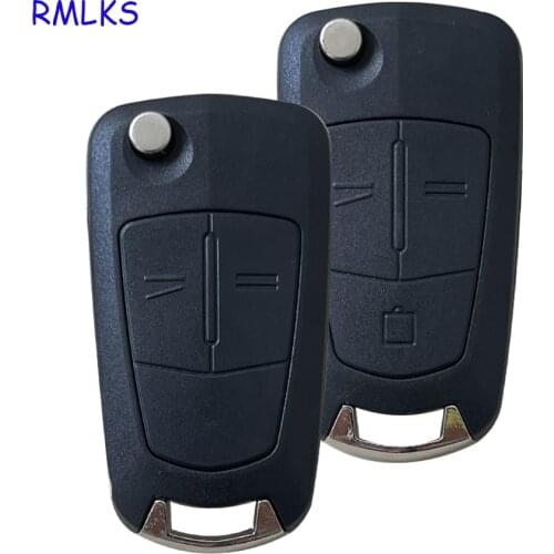RMLKS Flip Key Shell For OPEL Astra H Corsa D Vectra C Zafira 2 3 Button Remote Car Key Case Uncut Blade Blank Replacement Fob
